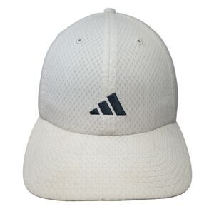 Adidas Strapback Baseball Cap White One Size Adjustable Embroidered Vented Holes